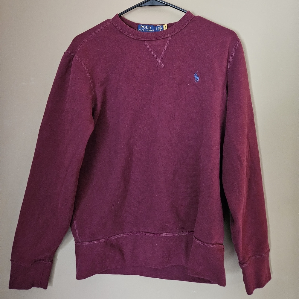 Polo by Ralph Lauren Men's Maroon Crewneck Sweatshirt